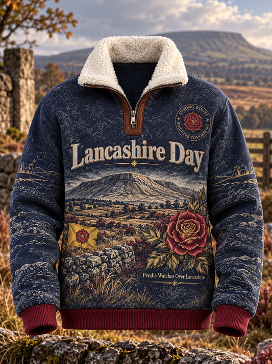 Men's Lancashire Day Plush Stand Collar Jacket