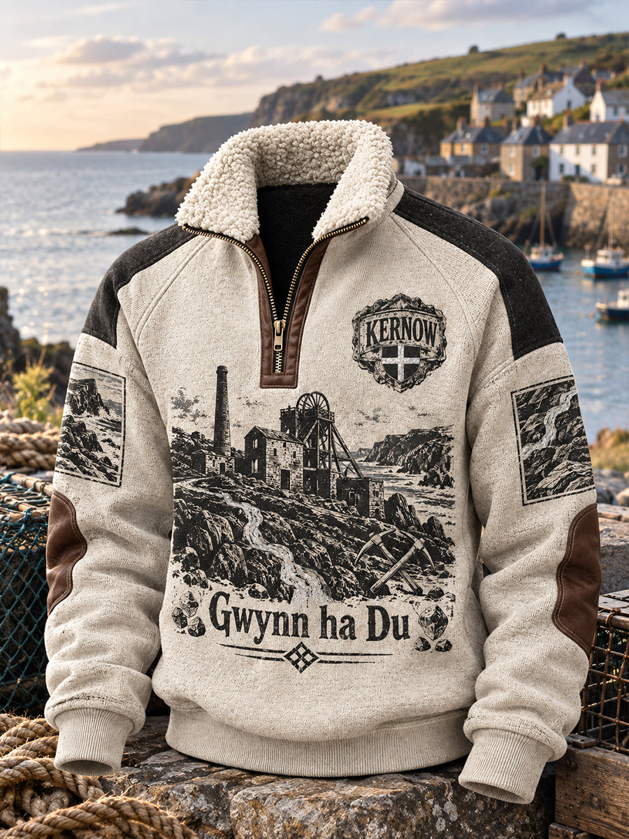Men's UK Cornwall Plush Stand Collar Sweatshirt