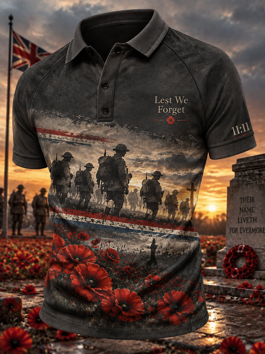 Men's British Remembrance Day Printed Polo Shirt