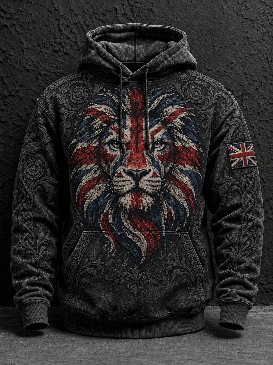 Men's British Lion Printed Hoodie