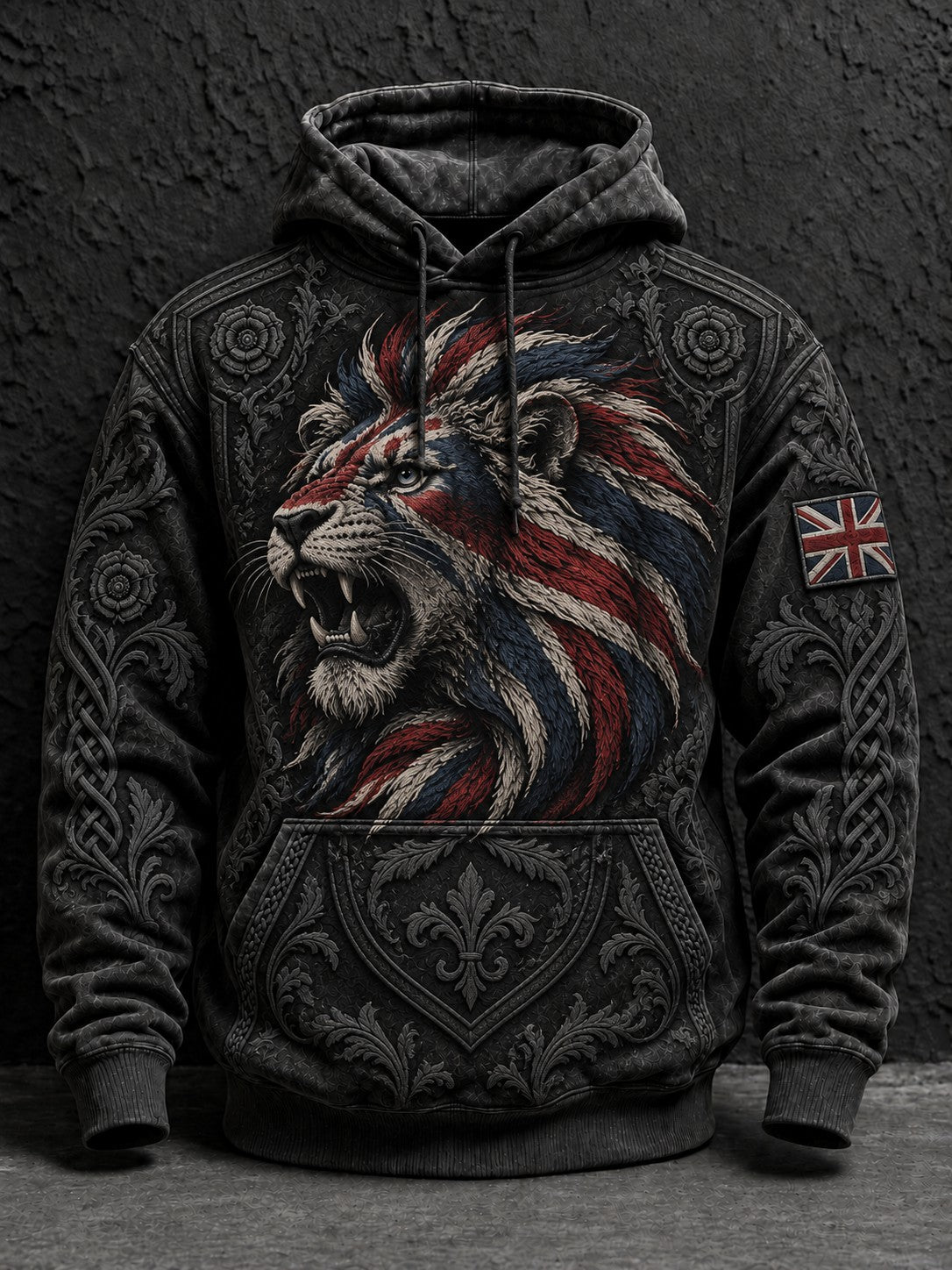 Men's British Lion Printed Hoodie