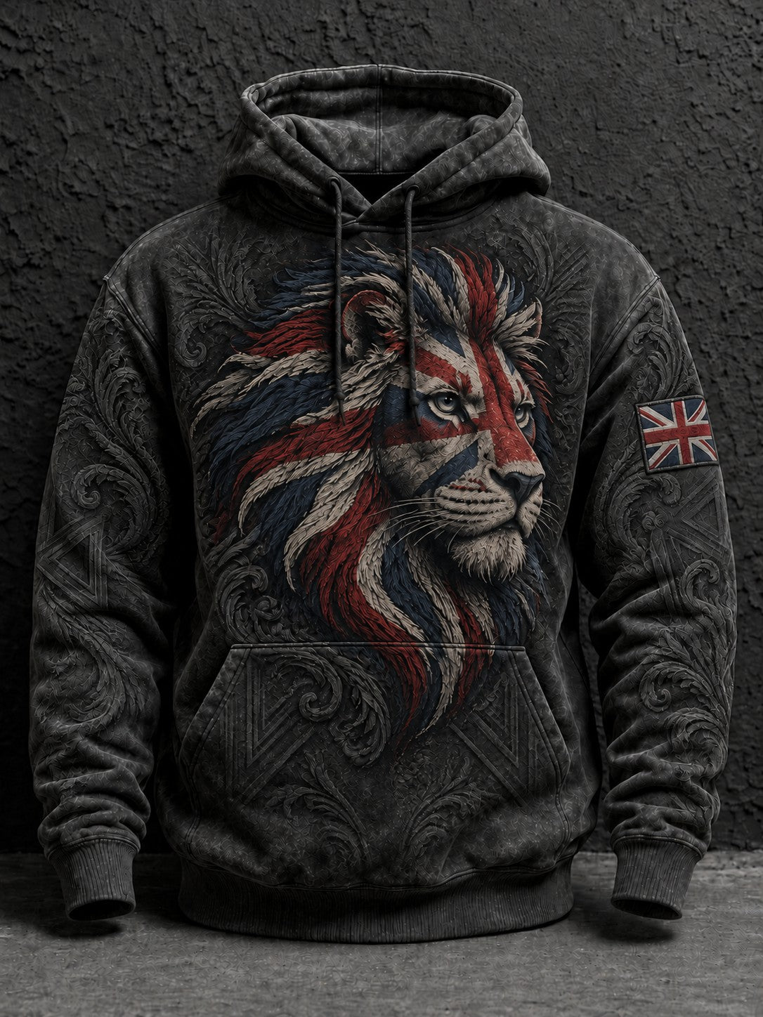 Men's British Lion Printed Hoodie