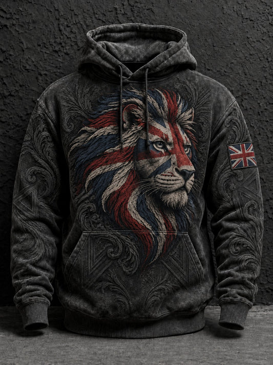 Men's British Lion Printed Hoodie