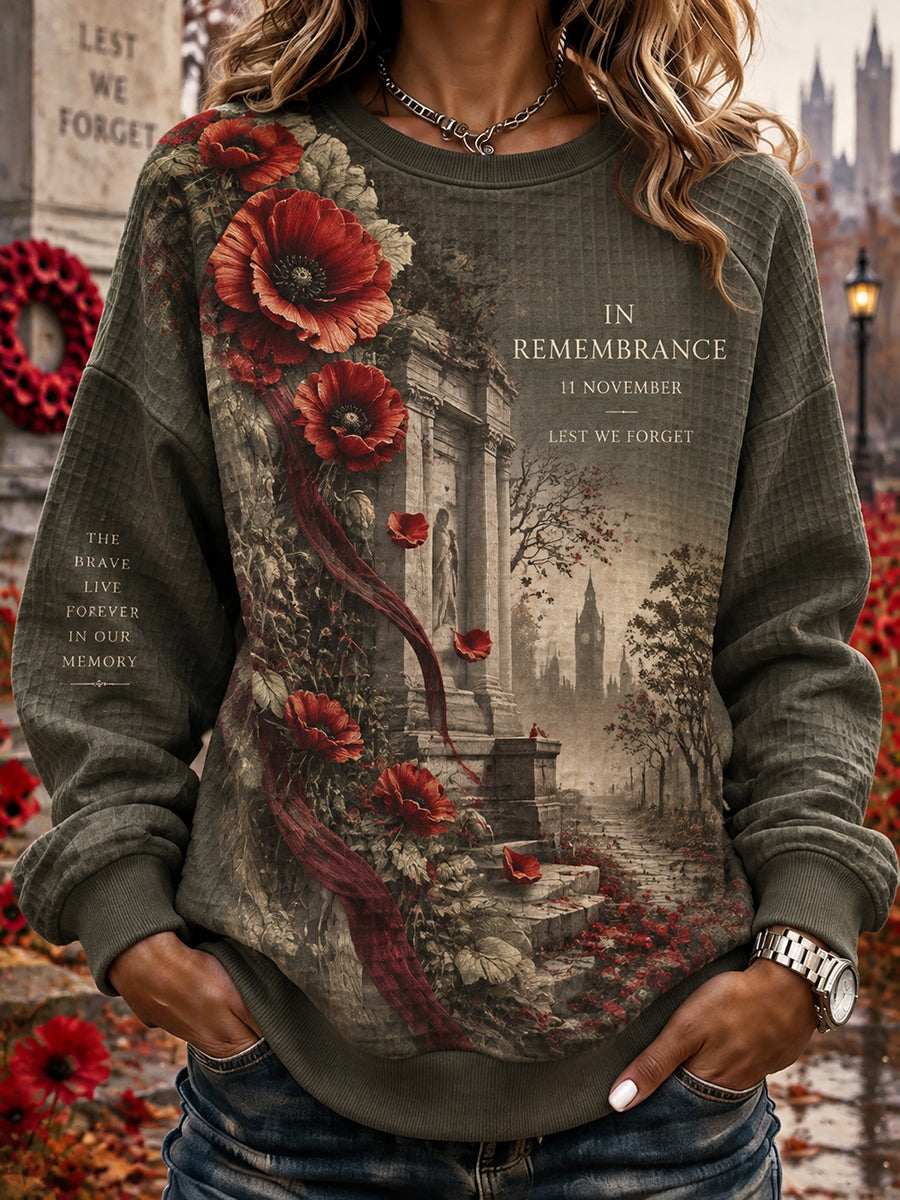 Women's British Remembrance Day Printed Sweatshirt