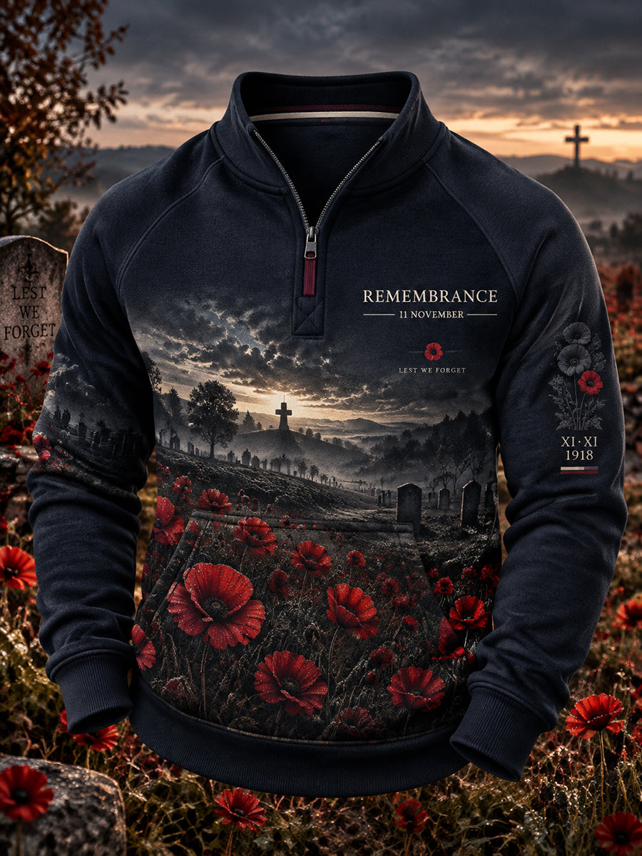 Men's British Remembrance Day Printed Hoodie