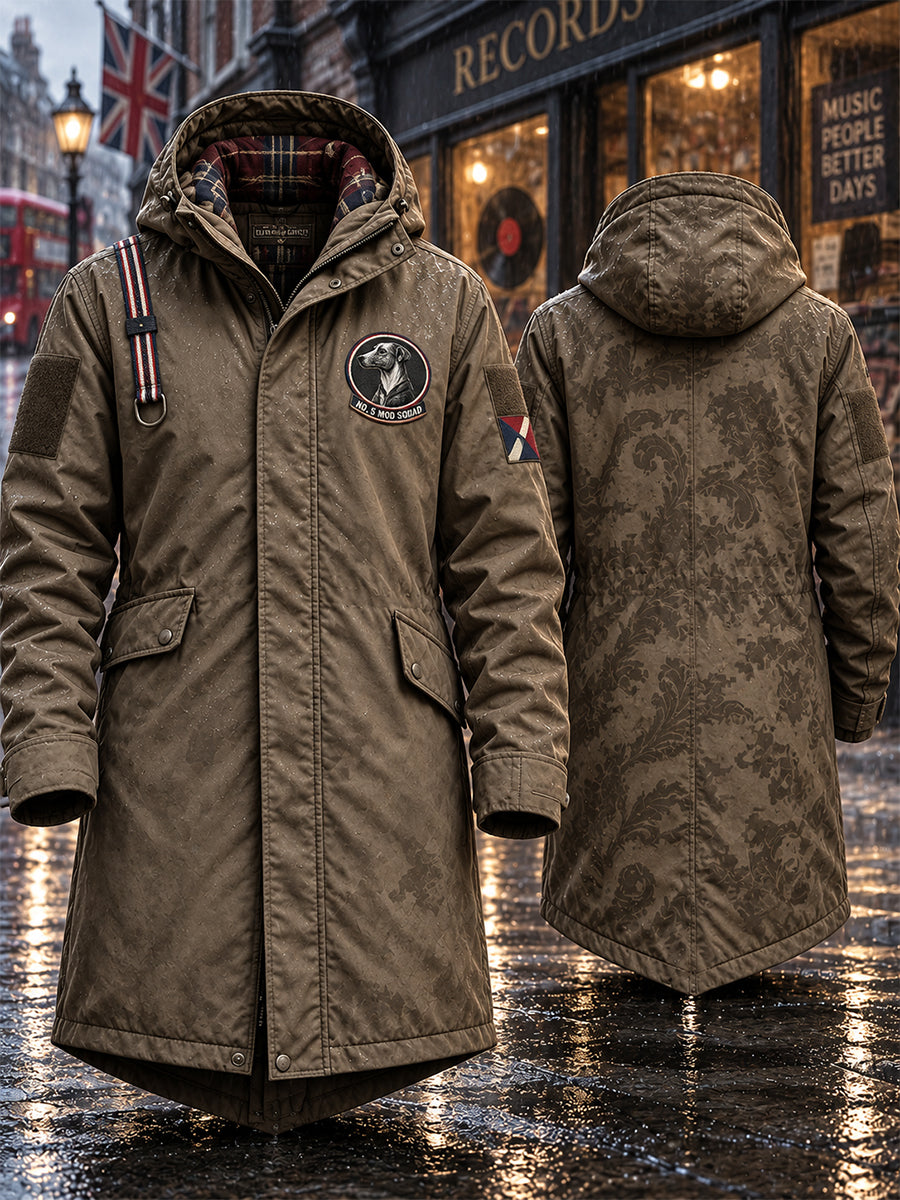 Men's Mods Culture UK Music Lover Business Style Printed Long Coat