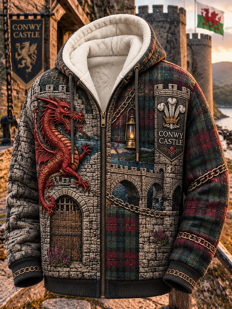 Men's  Vintage British Wales Printed Flannel Jacket