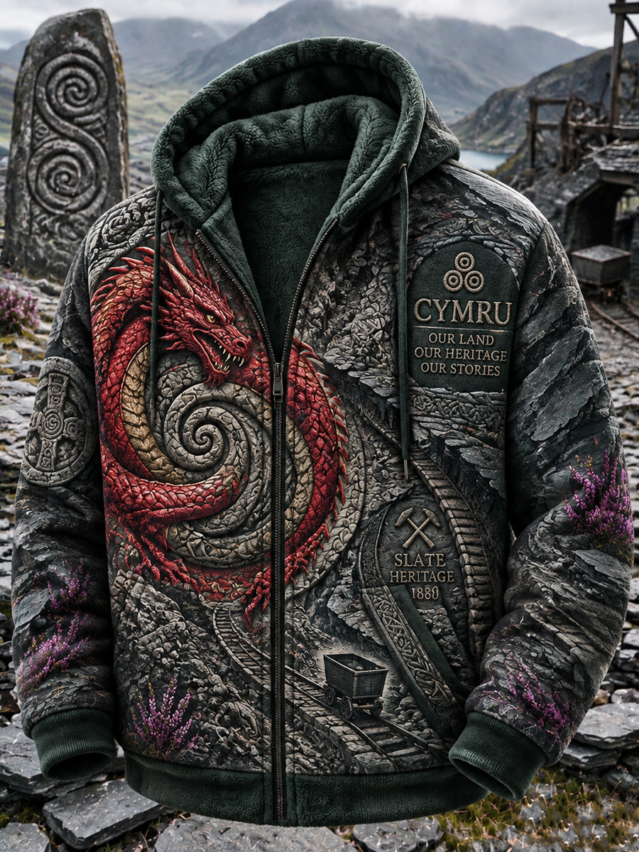 Men's  Vintage British Wales Printed Flannel Jacket