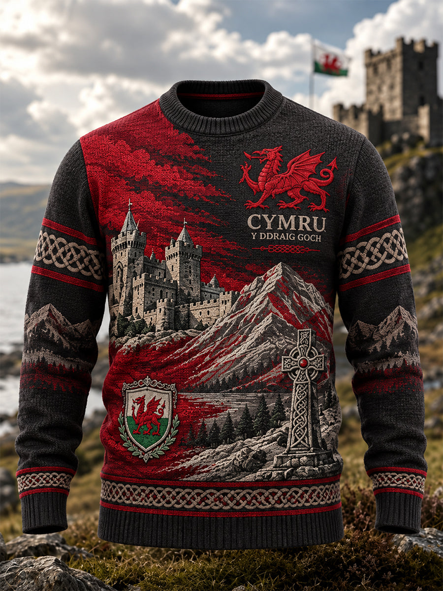 Men's Wales UK Casual Crew Neck Sweatshirt