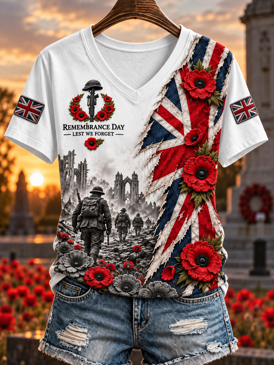 Women's Remembrance Day Lest We Forget short-sleeved T-shirt