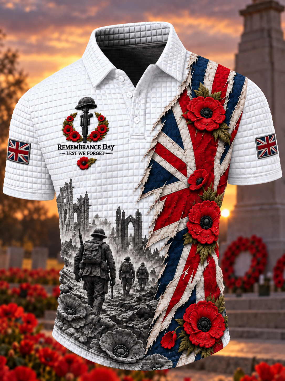 Men's Remembrance Day Lest We Forget  short sleeve shirt