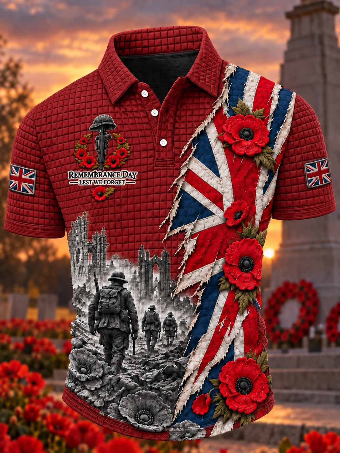 Men's Remembrance Day Lest We Forget  short sleeve shirt
