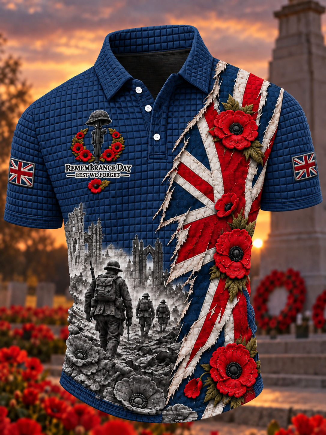 Men's Remembrance Day Lest We Forget  short sleeve shirt