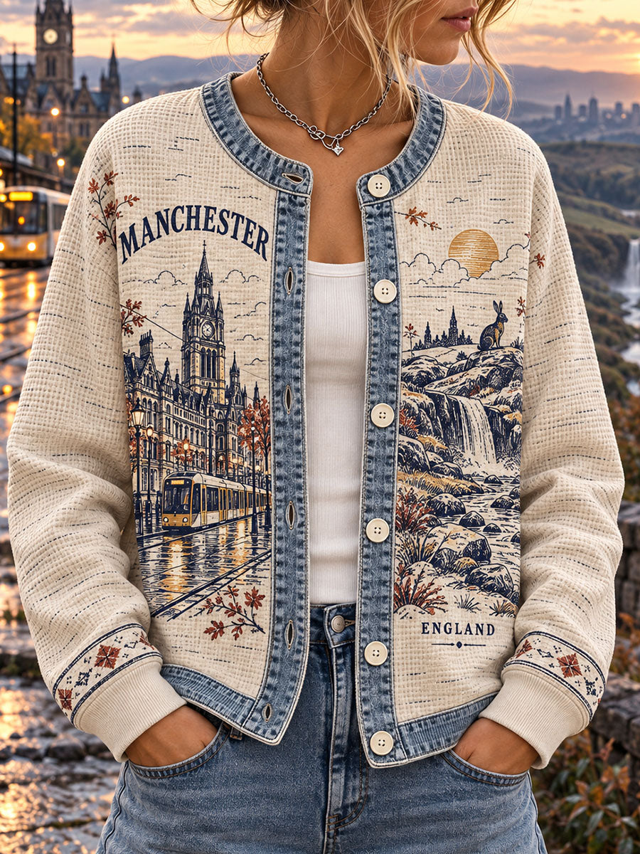 Lady's British Manchester Printed Port Fitted Blouse