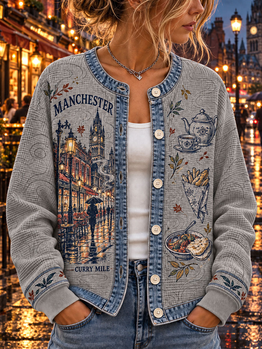 Lady's British Manchester Printed Port Fitted Blouse