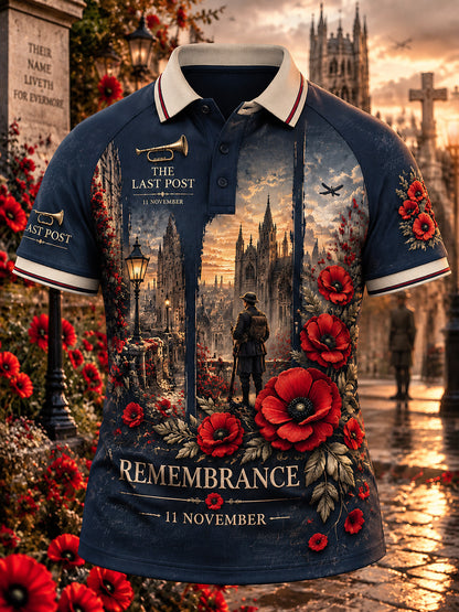 Men's British Remembrance Day Printed Polo Shirt