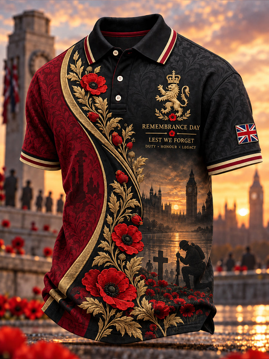 Men's British Veterans Remembrance Day Short Sleeve Shirt