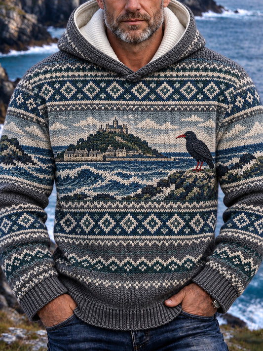 Men's Cornwall Art Print Hoodie