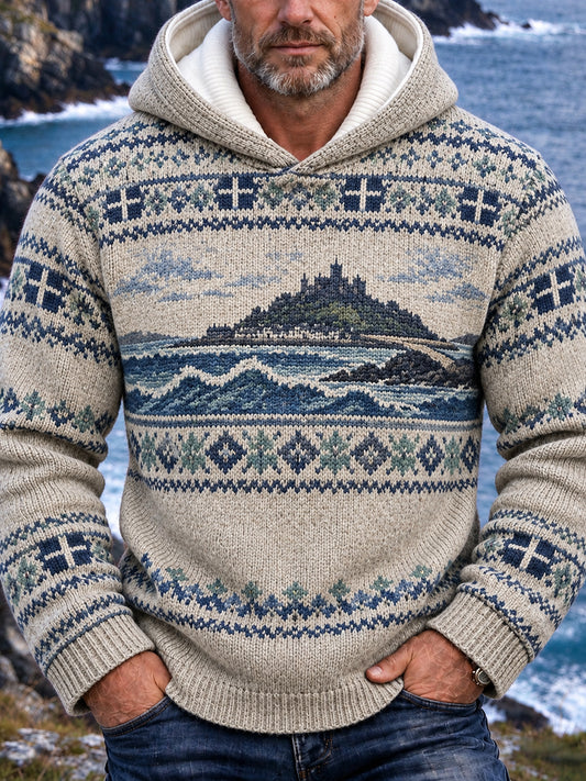 Men's Cornwall Art Print Hoodie