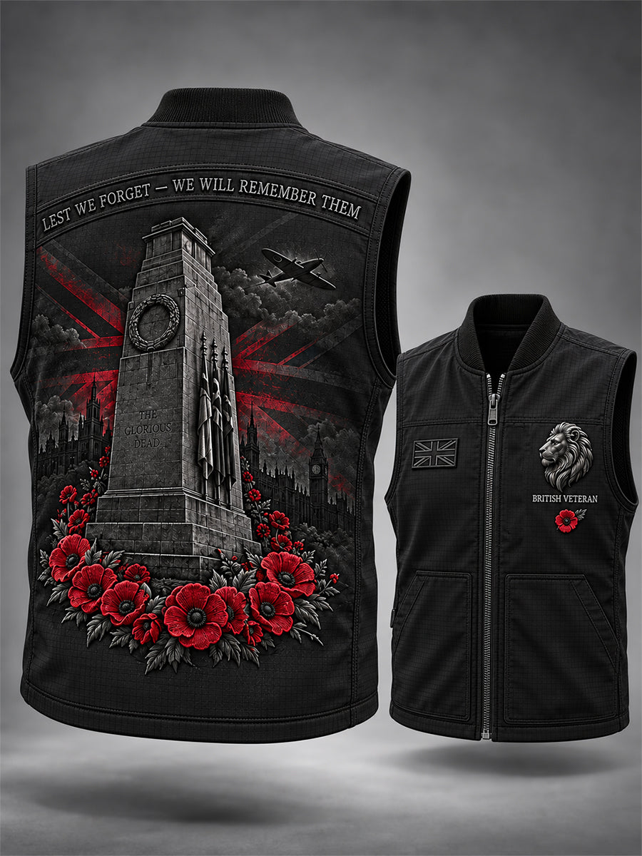 Men's Remembrance Day Lest We Forget Zipper Vest