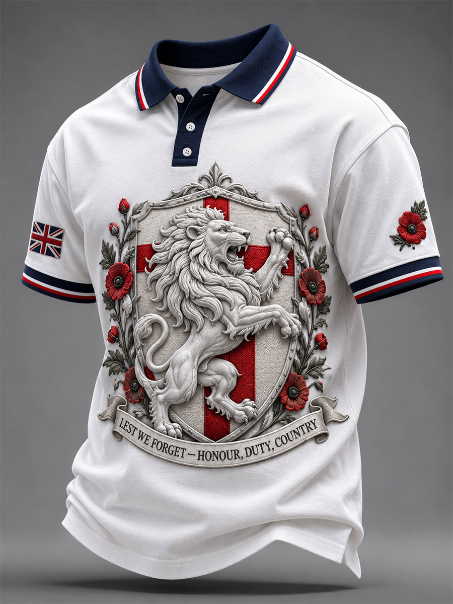 Men's Remembrance Day Lest We Forget Polo Shirt