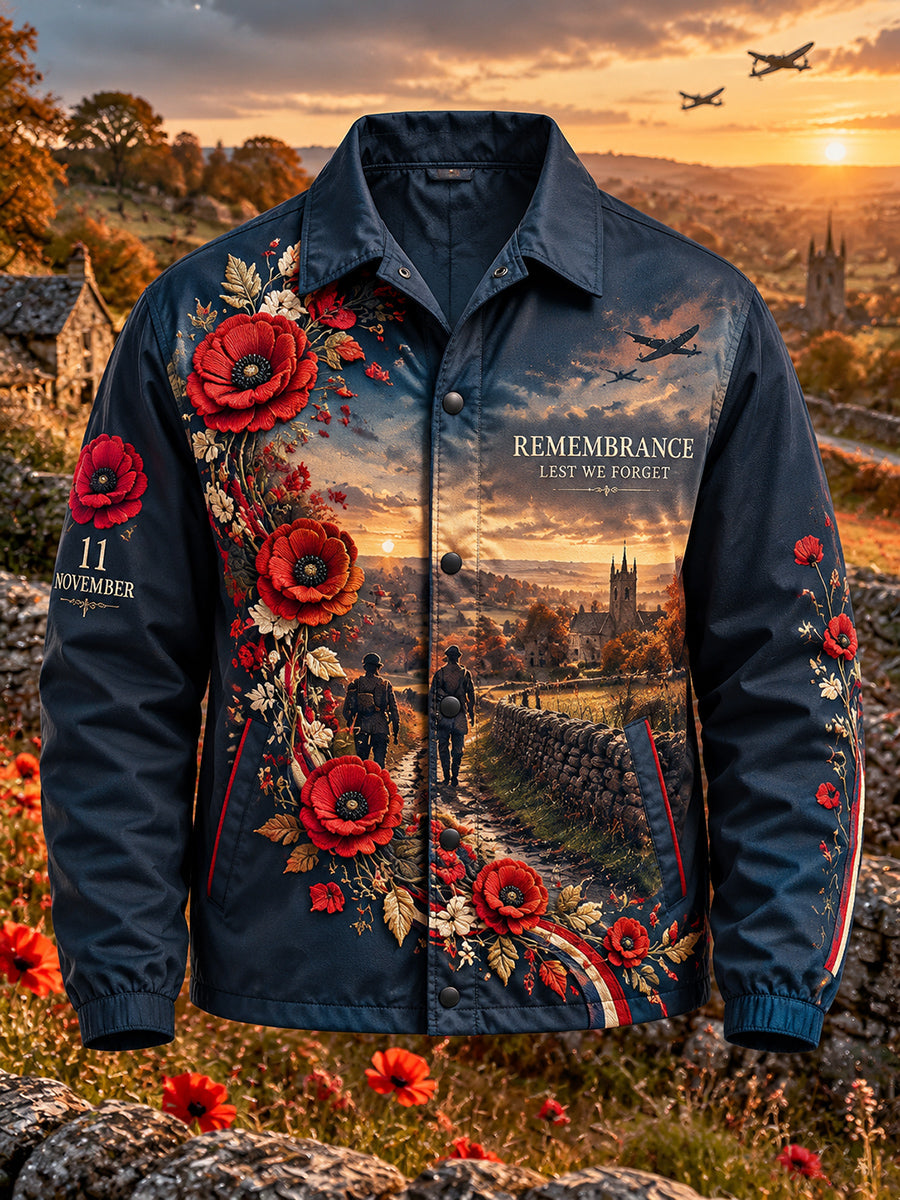 Men's British Remembrance Day Printed Jacket
