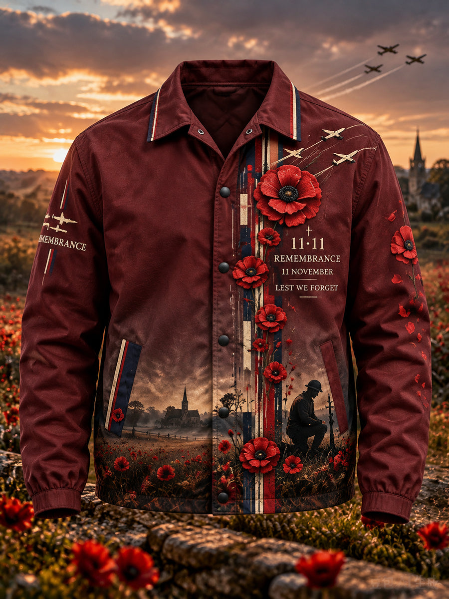 Men's British Remembrance Day Printed Jacket