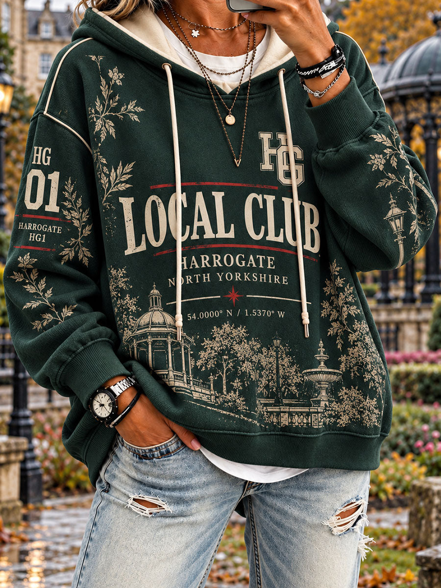 Women's British Town Print Regular Sweatshirt