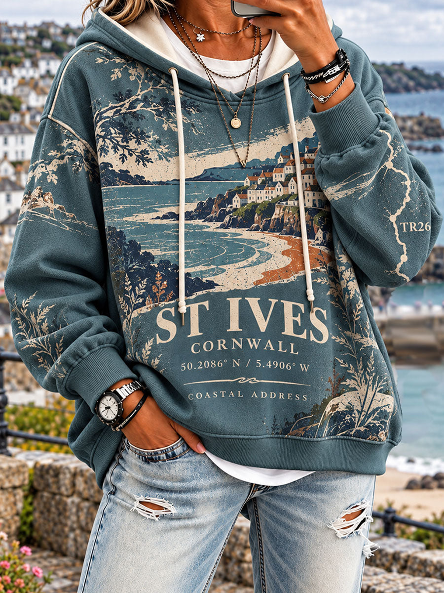 Women's British Town Print Regular Sweatshirt