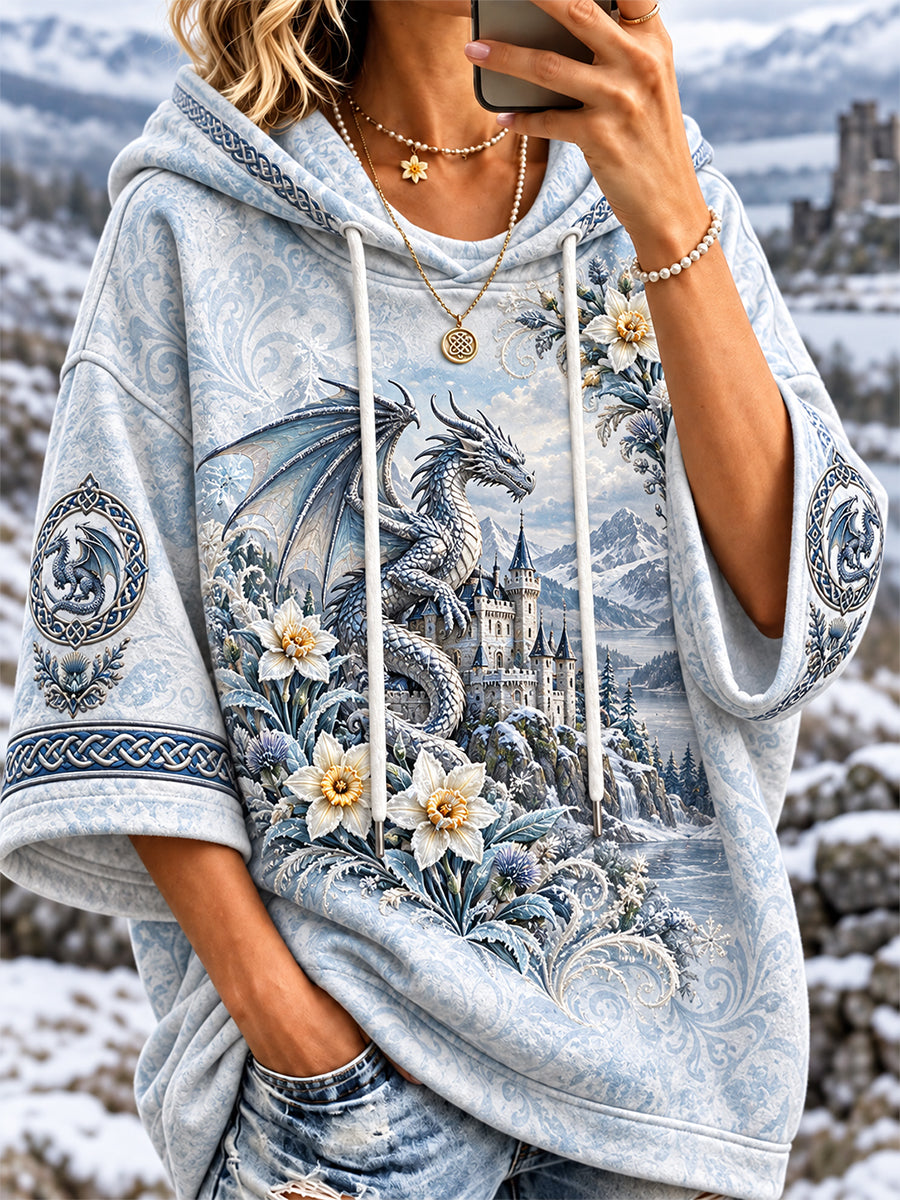 Women's Welsh Red Dragon Printed Hoodie