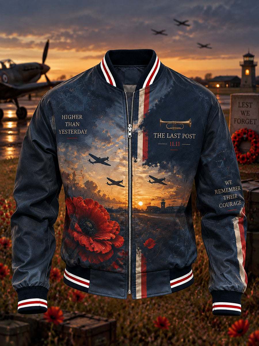 Men's  British Remembrance Day Printed Jacket