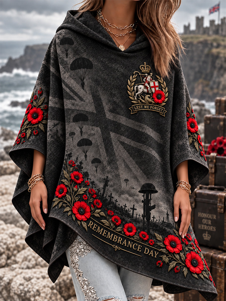 Women's Remembrance Day Lest We Forget Cape Sweater