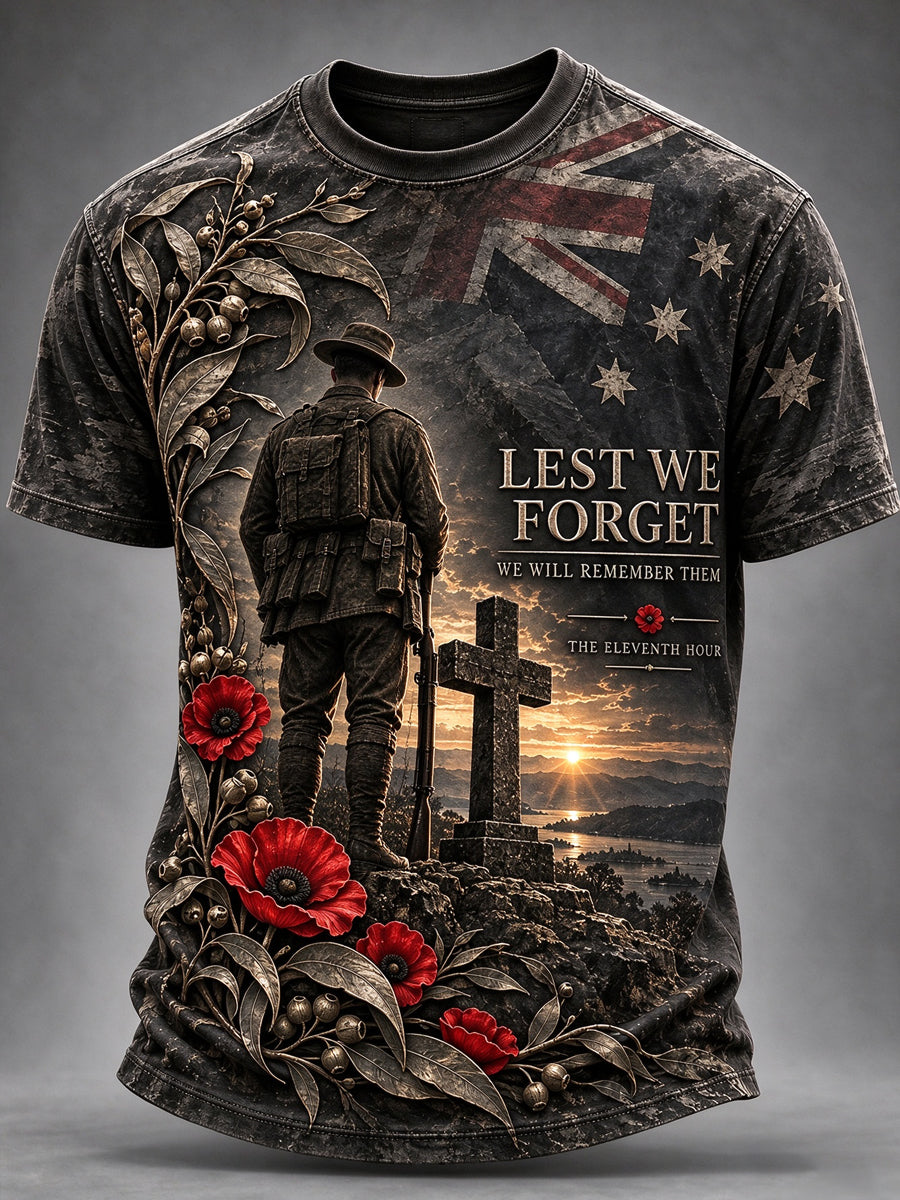 Men's Australian Veterans Remembrance Day Short Sleeves T-Shirt