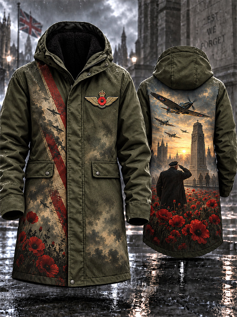 Men's Remembrance Day Lest We Forget Long Coat