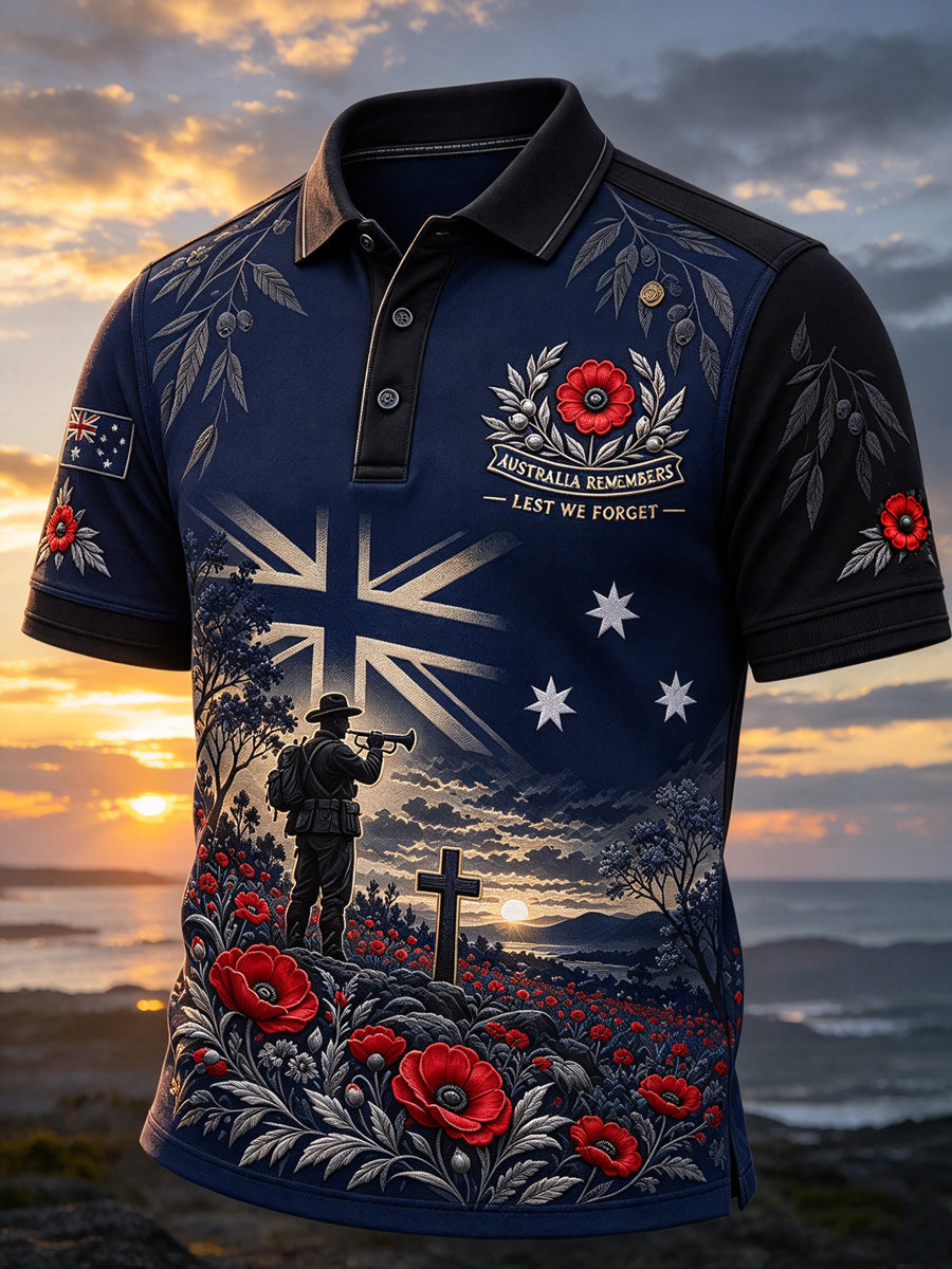 Men's Australian Veterans Remembrance Day Short Sleeve Shirt