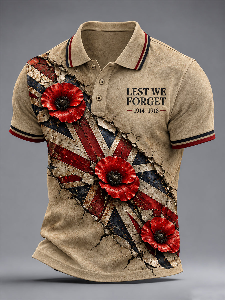 Men's Remembrance Day Lest We Forget Polo Shirt