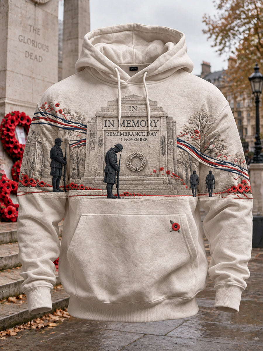 Men's British Remembrance Day Printed Hoodie