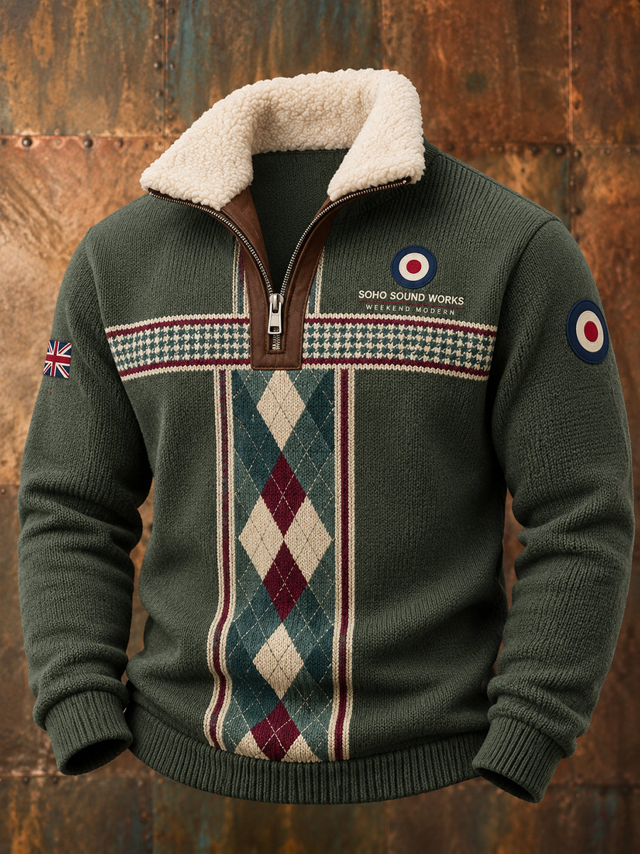 Men's Paul Weller Mod Culture Fleece-Lined Stand-Collar Sweatshirt
