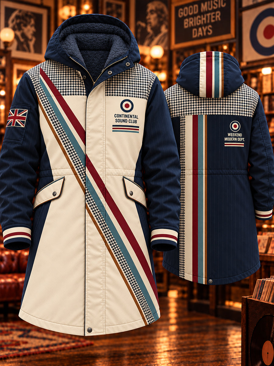 Men's Paul Weller Mod Culture Printed Hooded Long Coat