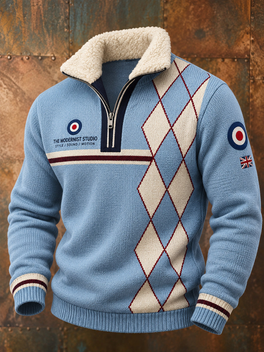 Men's Paul Weller Mod Culture Fleece-Lined Stand-Collar Sweatshirt