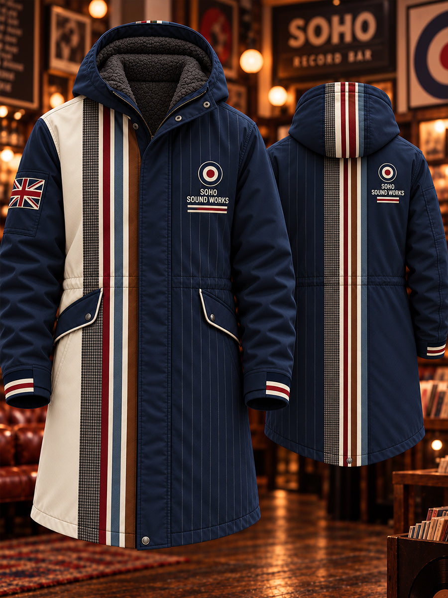Men's Paul Weller Mod Culture Printed Hooded Long Coat