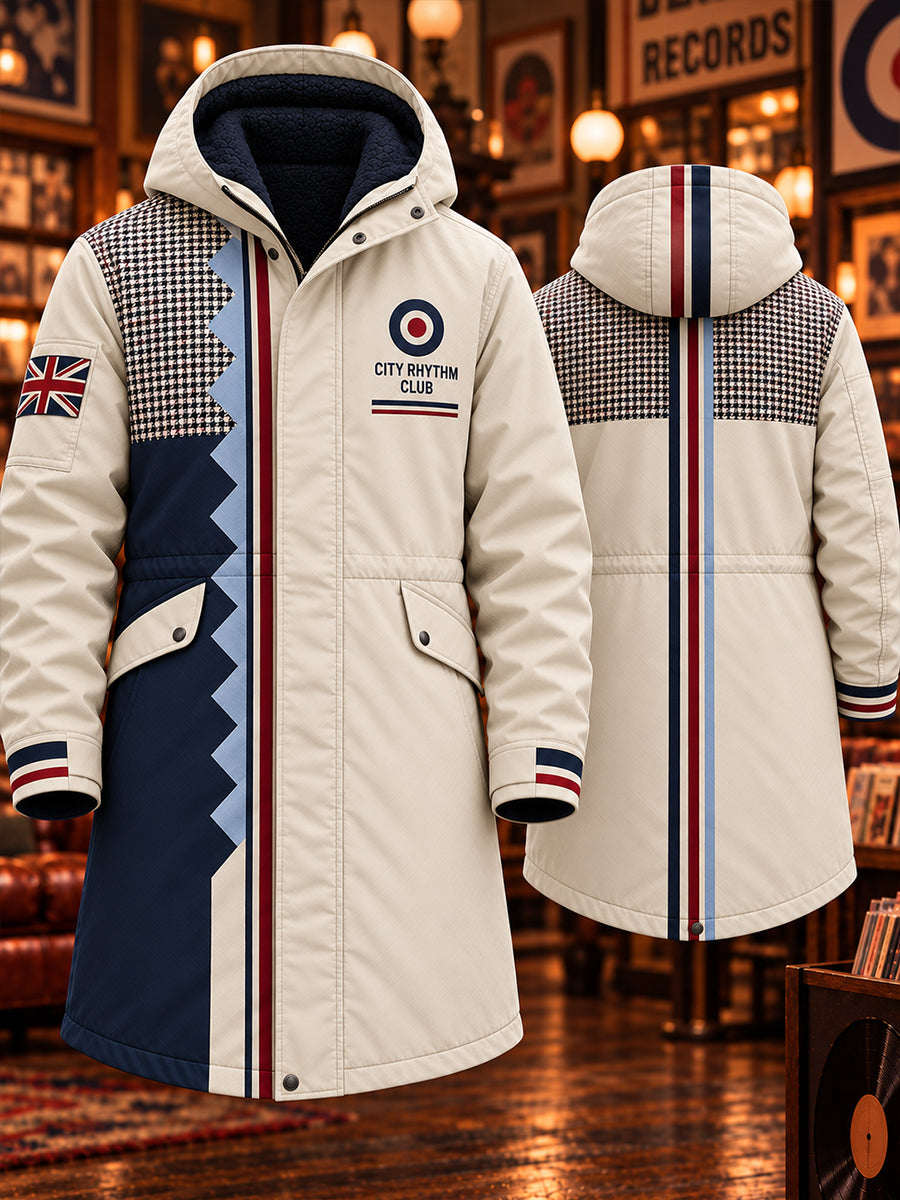 Men's Paul Weller Mod Culture Printed Hooded Long Coat