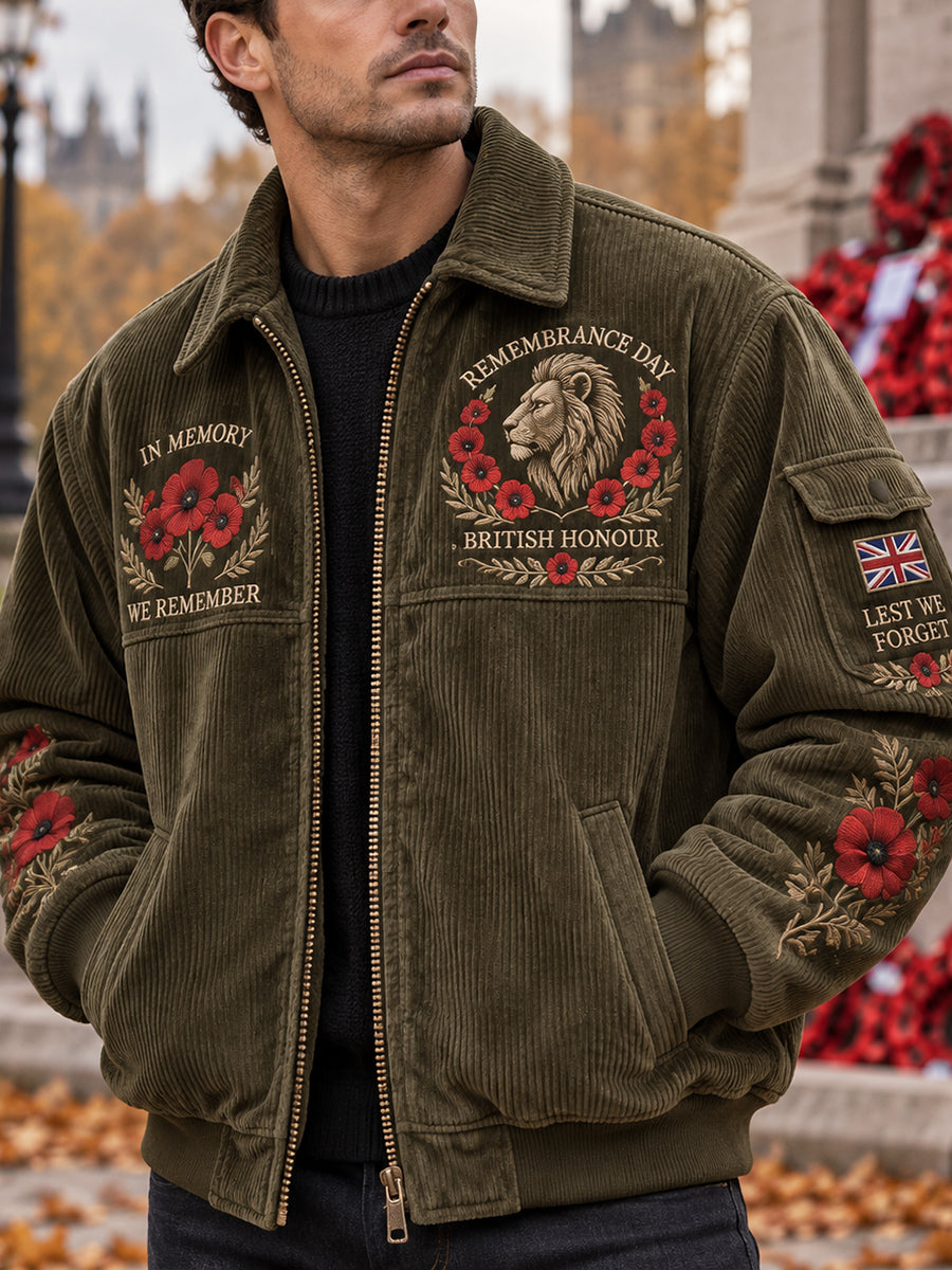 Men's Remembrance Day-Themed Print Jacket