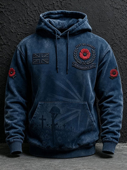 Men's Lest We Forget Printed Hoodie With Pockets