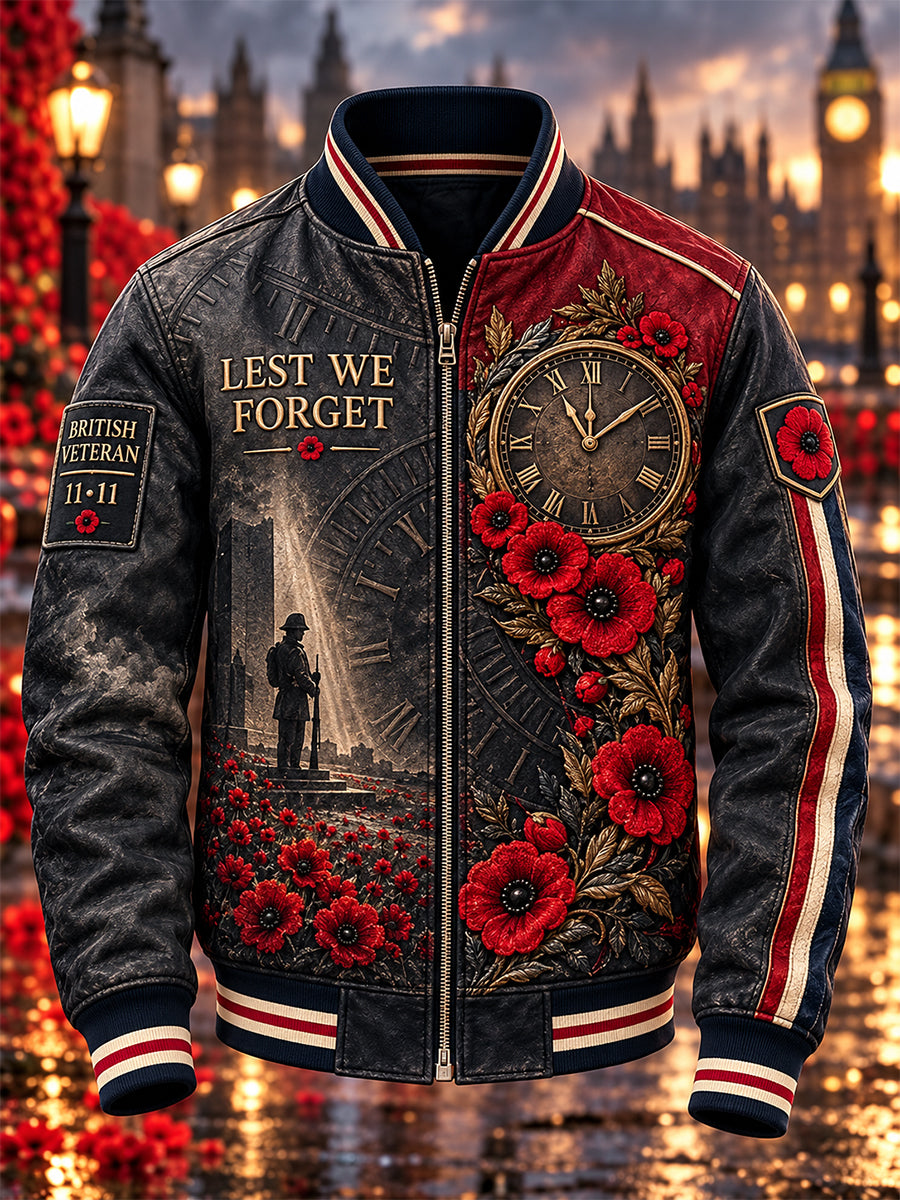 Men's Remembrance Day Lest We Forget Zip-Up Jacket