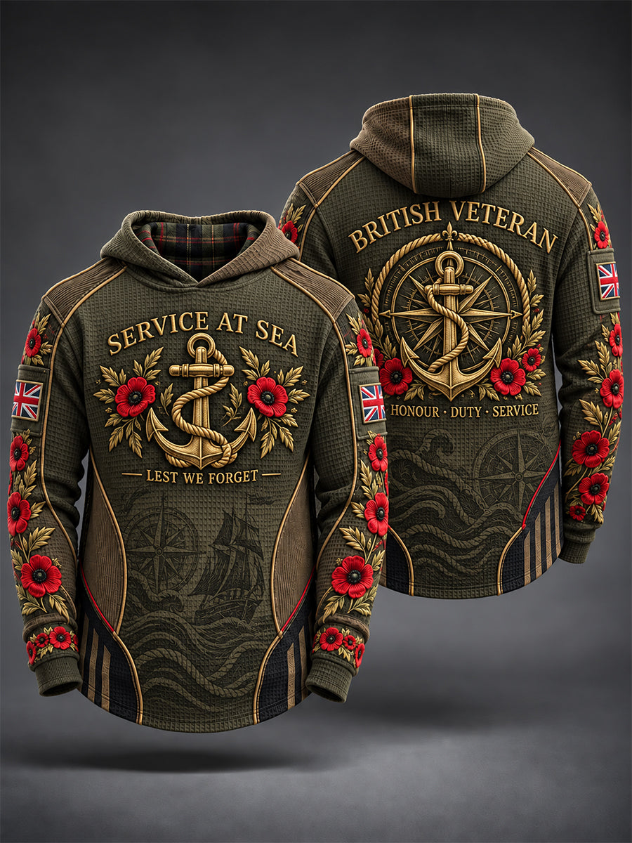 Men's Remembrance Day Lest We Forget Print Hoodie