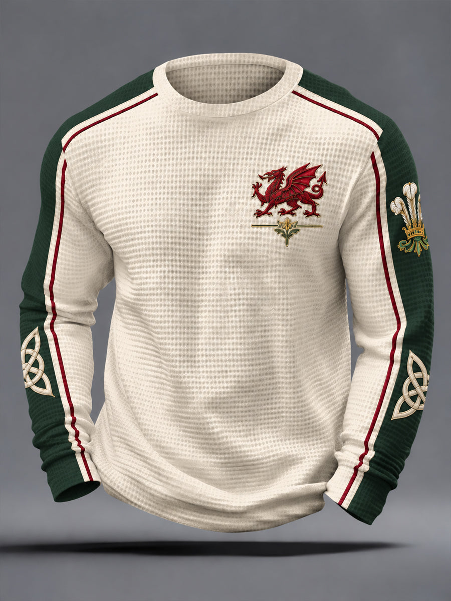 Men's Welsh Dragon Waffle Top