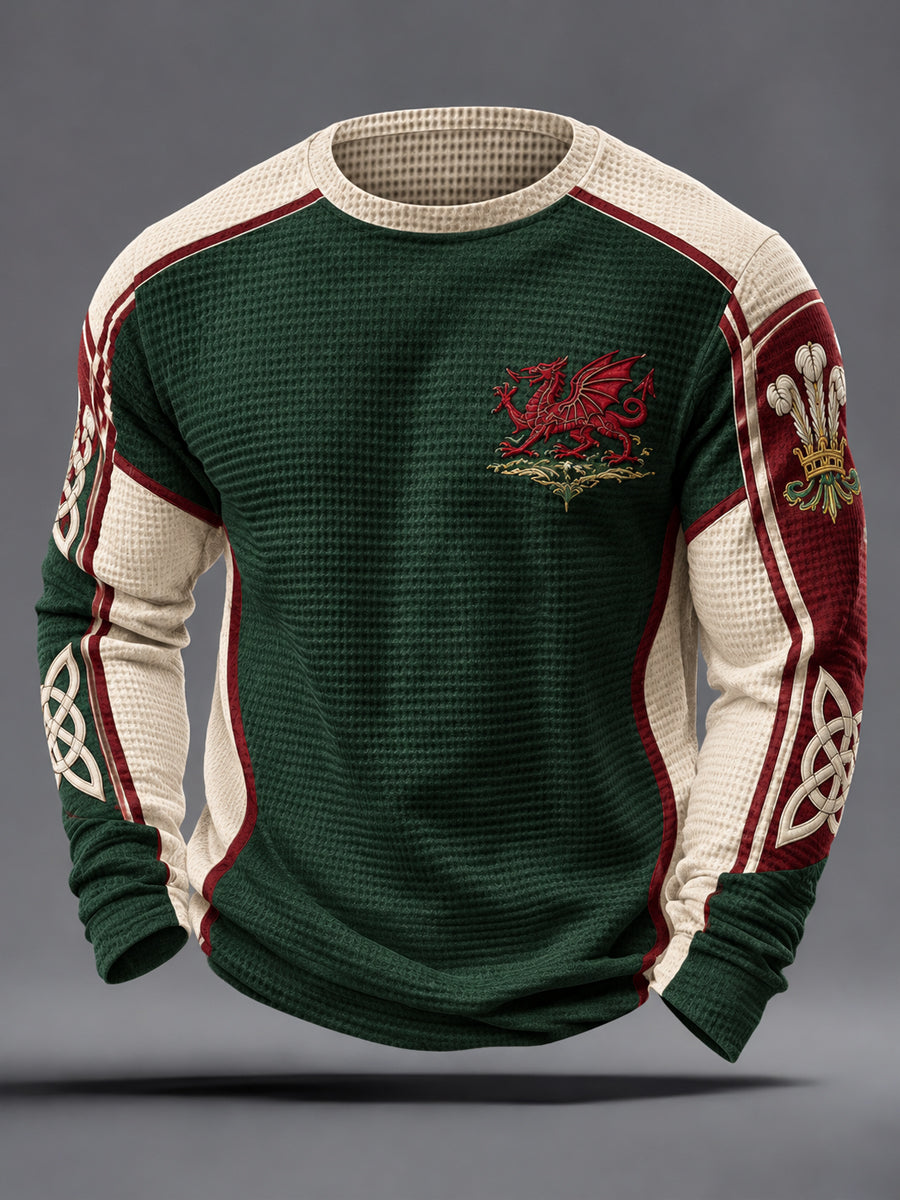 Men's Welsh Dragon Waffle Top