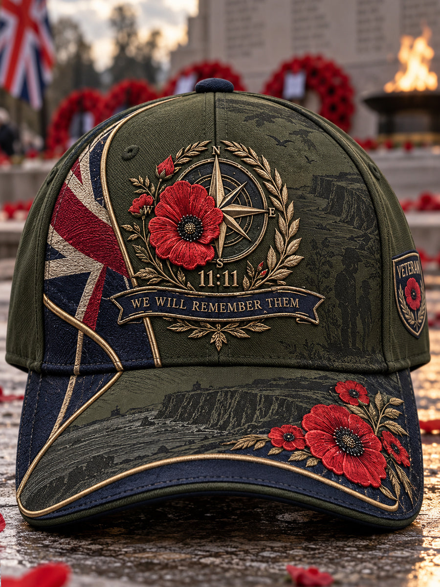Unisex British Veterans Remembrance Day  Hat