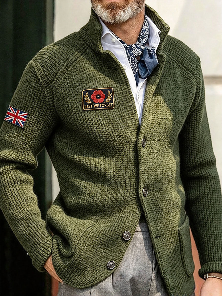 Men's Lest We Forget Print Suit Jacket